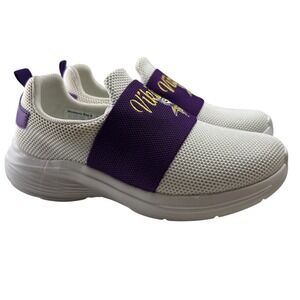 FOCO Minnesota Vikings Womens Size 8 White Purple Mesh Slip On Sneakers FCUN0823